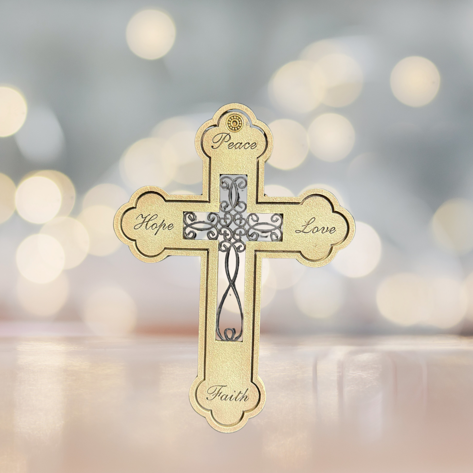 Peace Hope Love Faith Cross